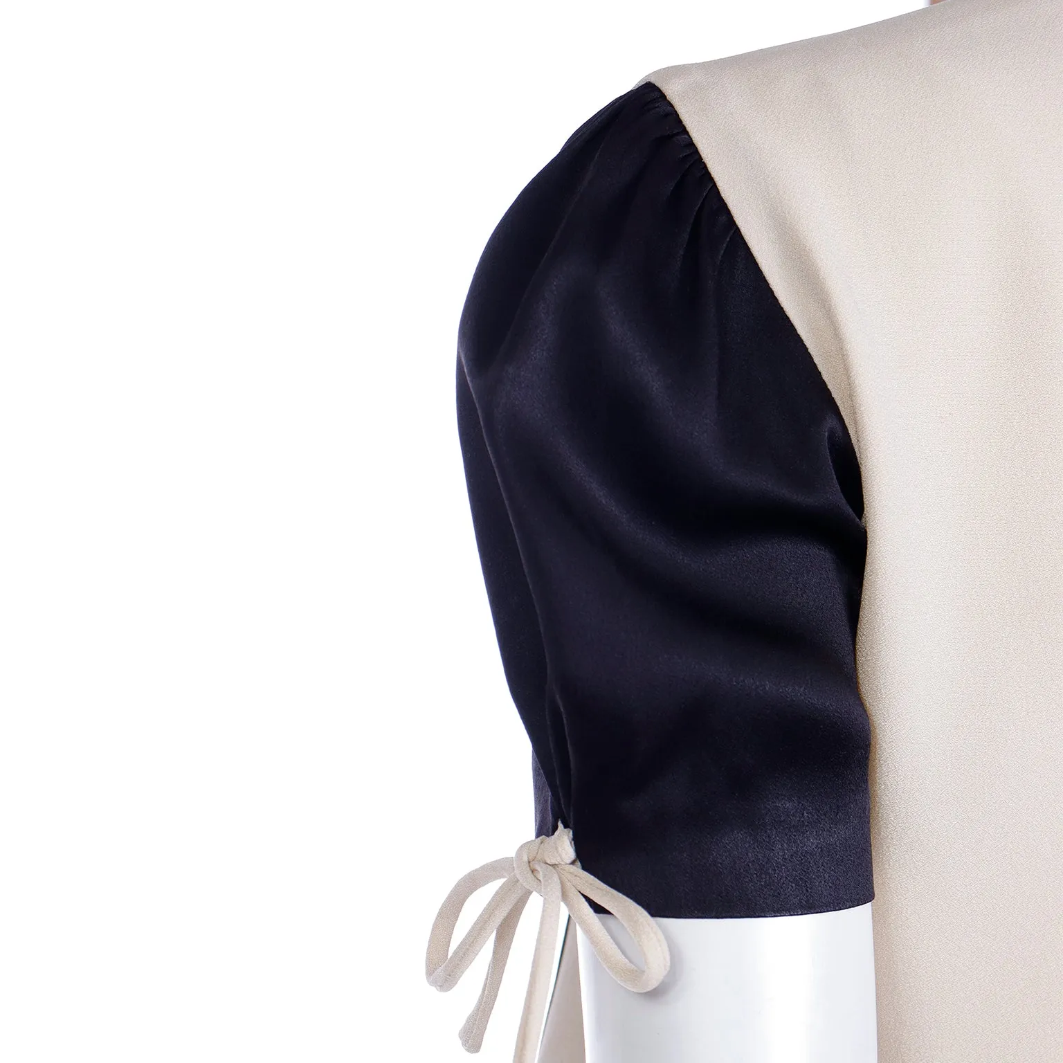 1980s or Early 1990s Franco Moschino Black & Cream Butterfly Top