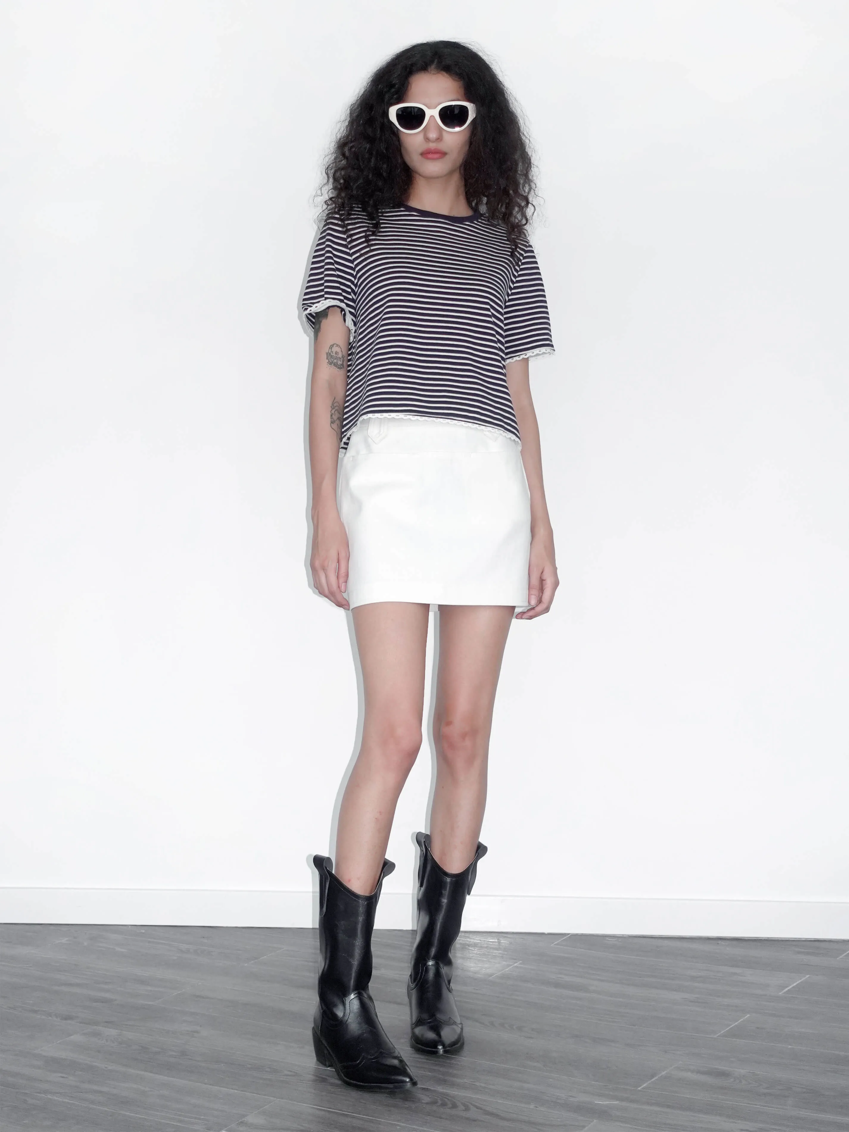 A-line Denim Mini Skirt