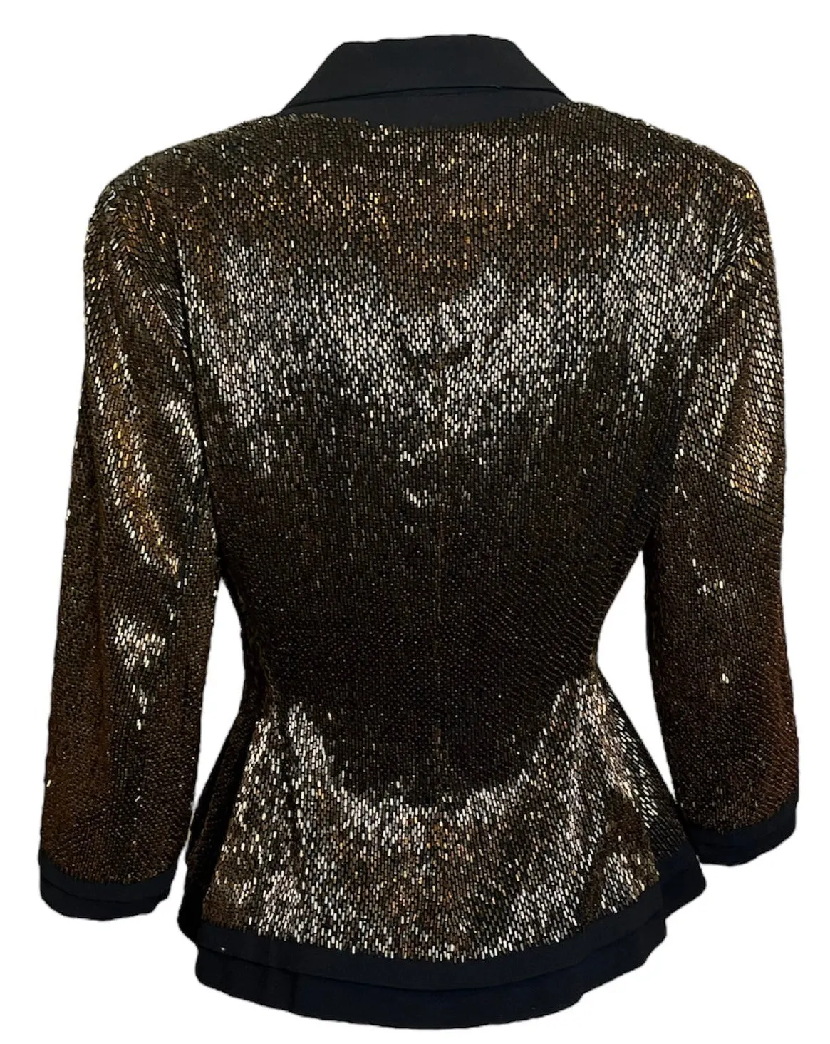 Balmain 40s Haute Couture Copper Beaded Evening Jacket