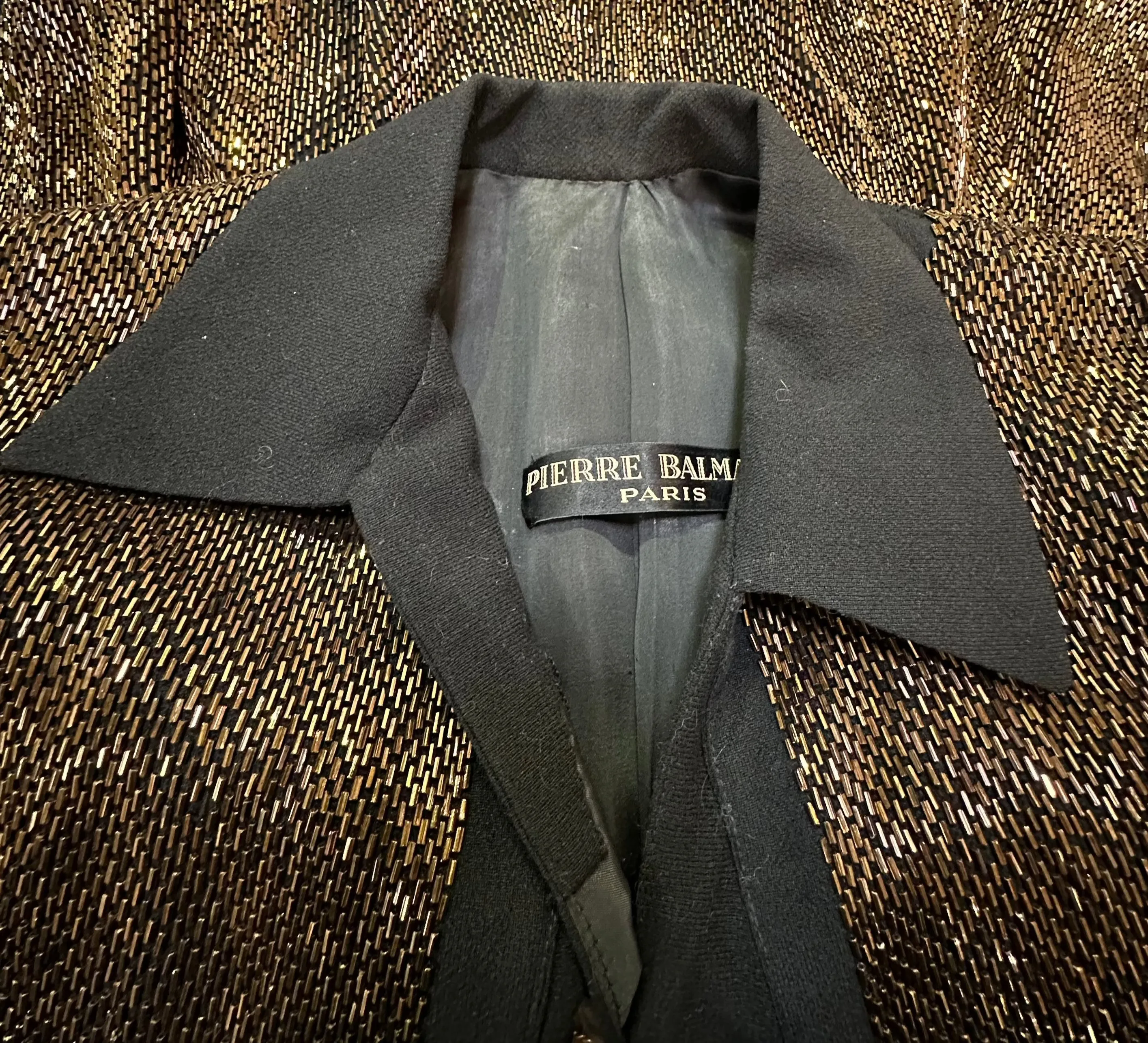 Balmain 40s Haute Couture Copper Beaded Evening Jacket