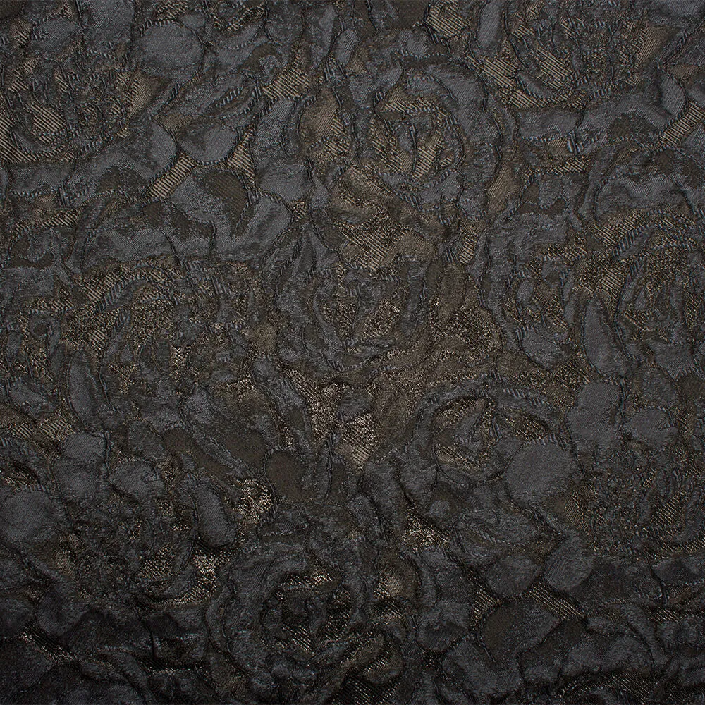 Black 'Tone on Tone' Metallic Brocade (A 3m Piece)