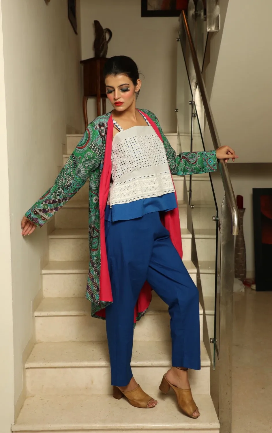 Blue Aquamarine Top with Trouser