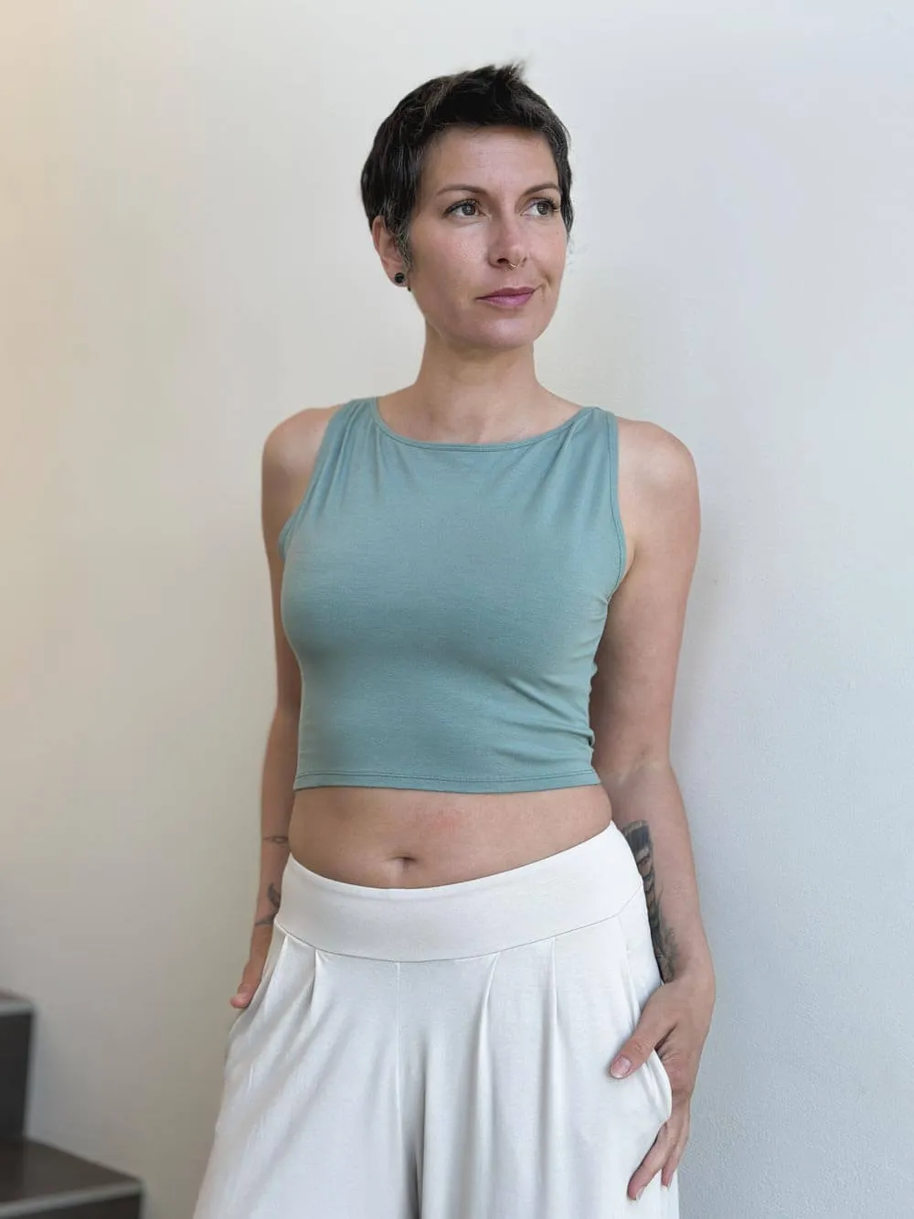 Boatneck Crop Top