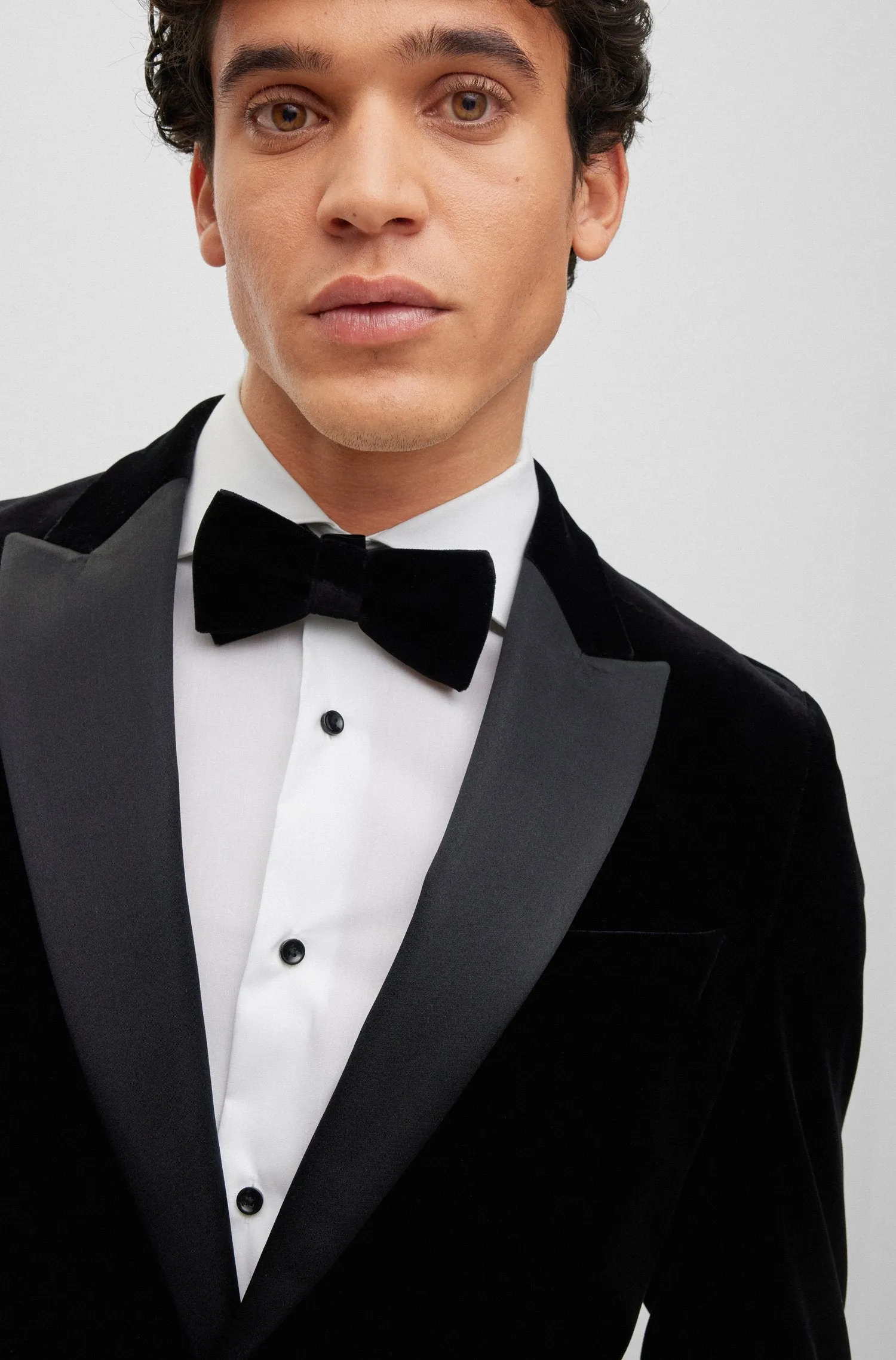 Boss Slim-Fit Cotton Velvet Tuxedo Jacket - Black