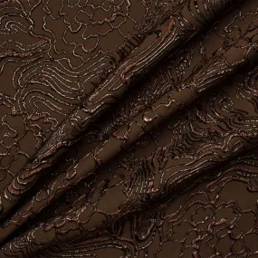 Dark Brown Metallic Cloqué