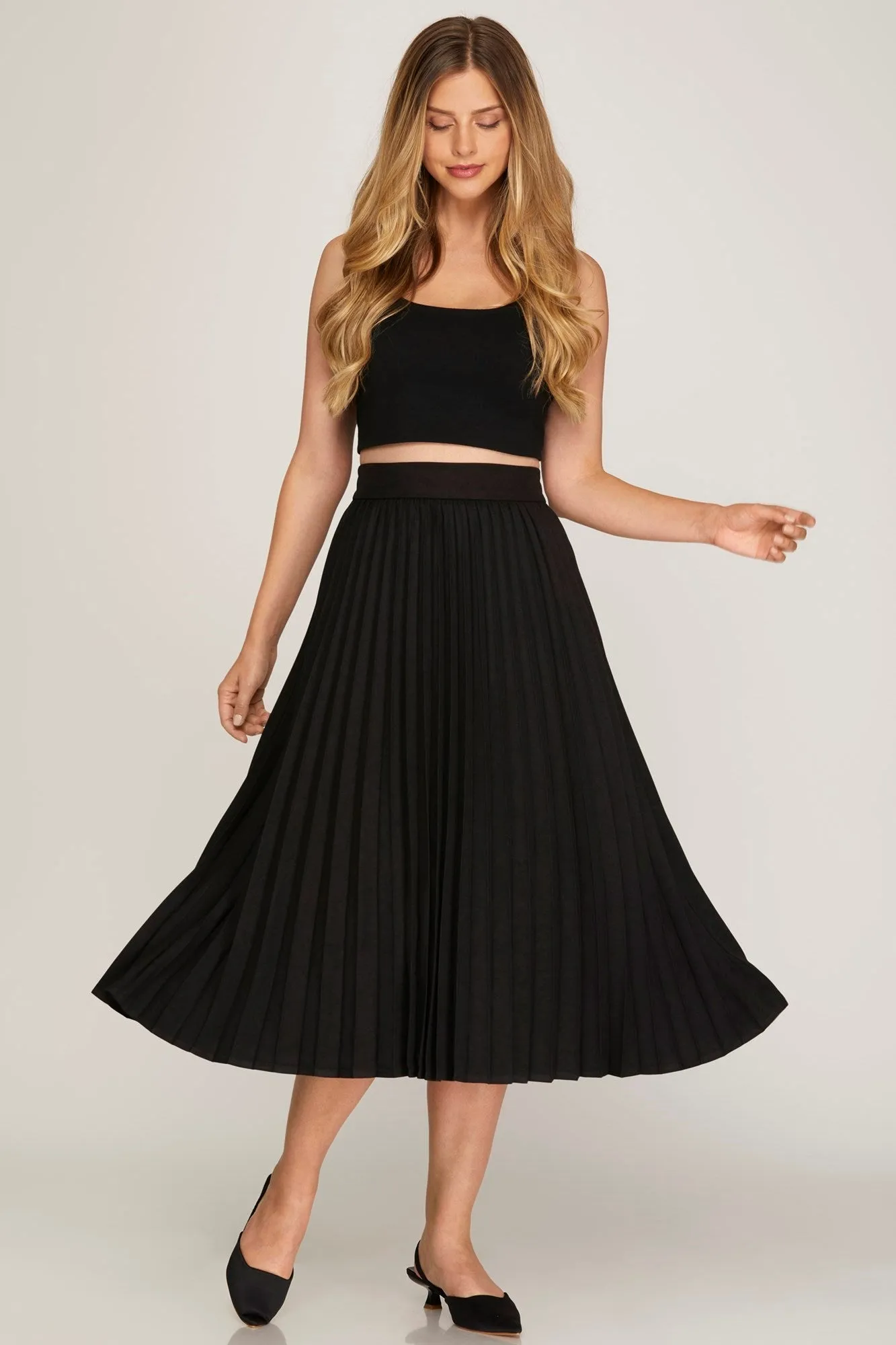 Darvy Midi Pleated Skirt