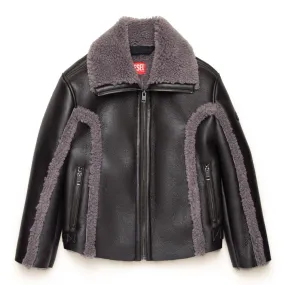Diesel Kids Faux Shearling Biker Jacket