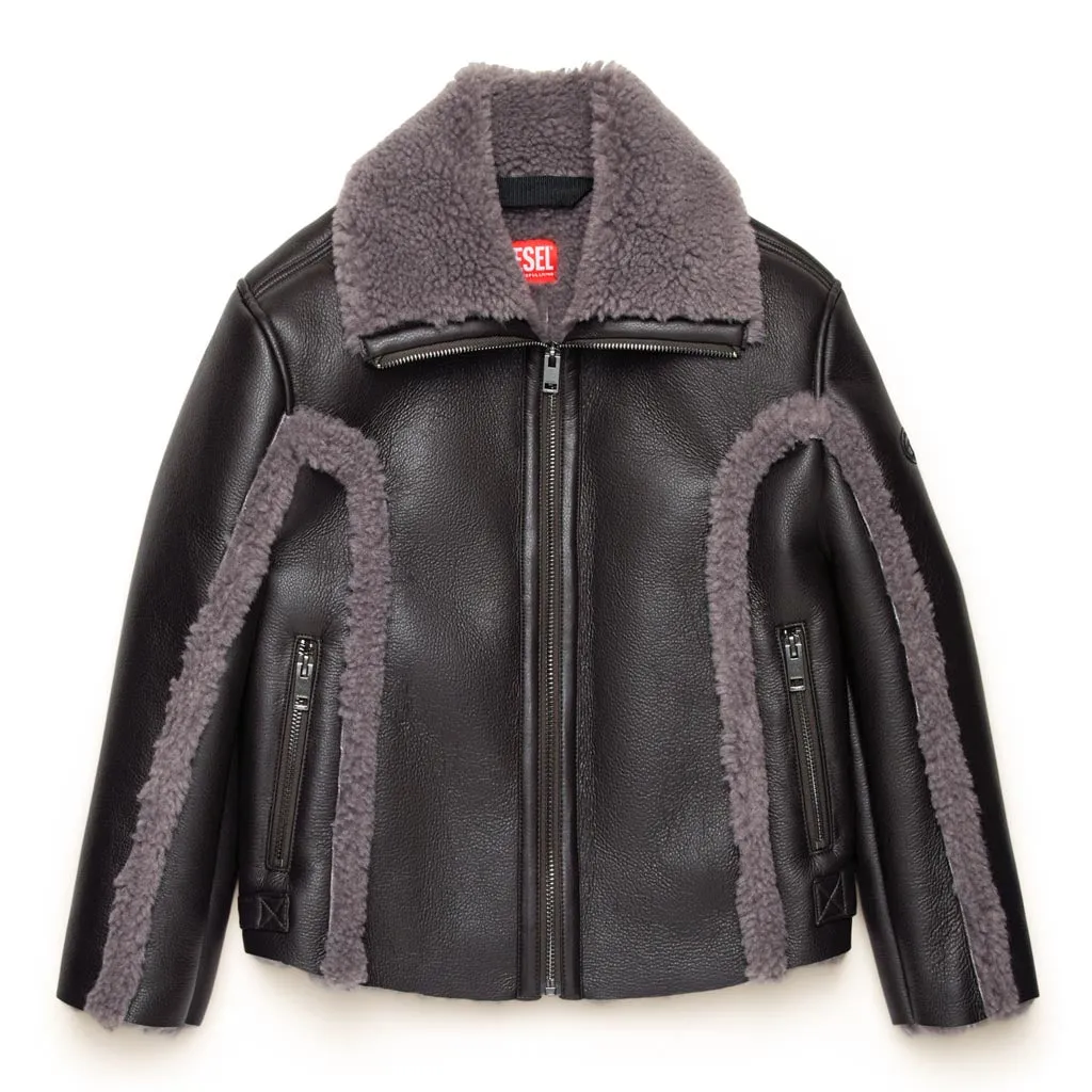 Diesel Kids Faux Shearling Biker Jacket