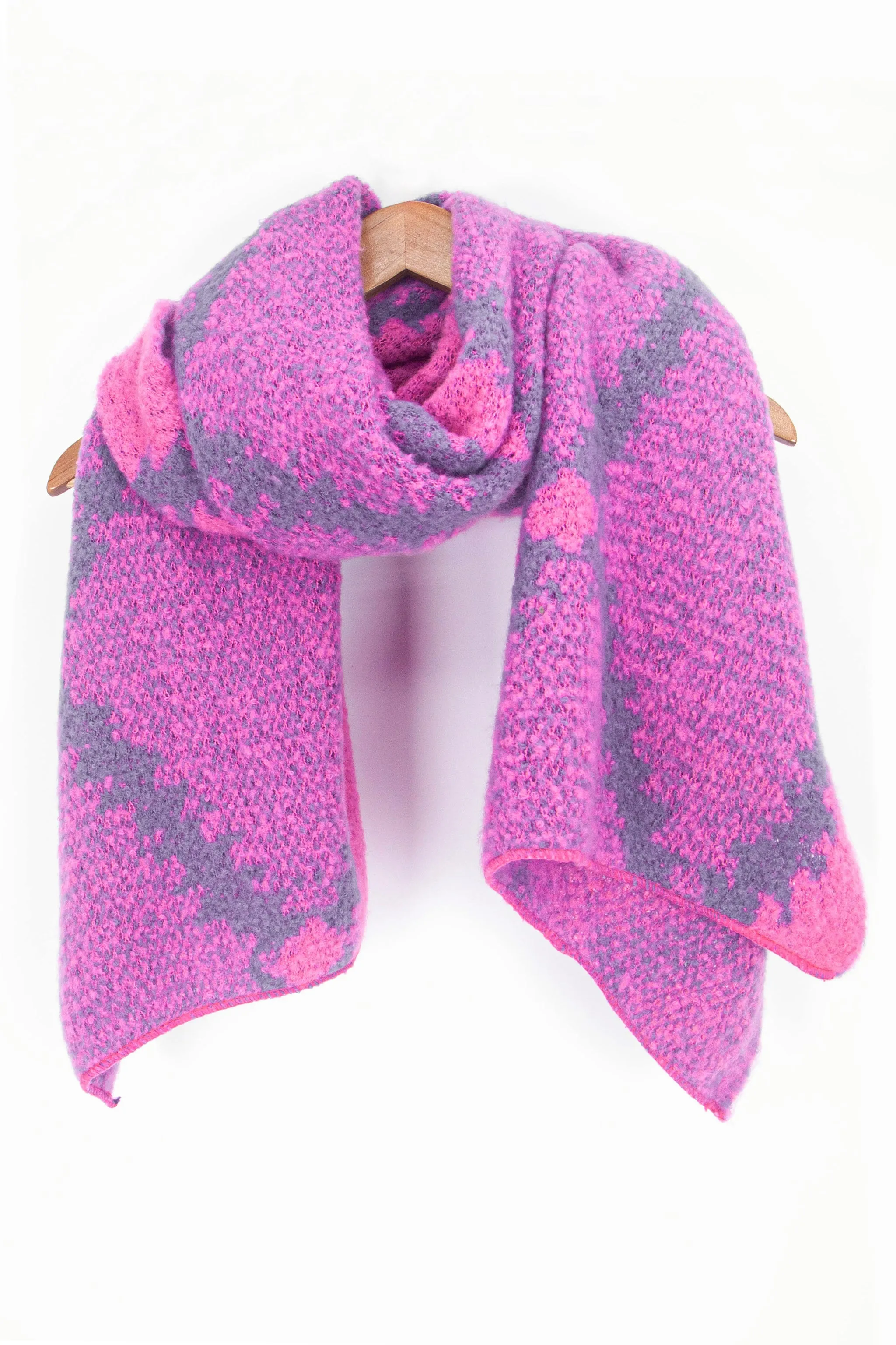 Dove Heavyweight Scarf - Fuchsia, Crosshatch