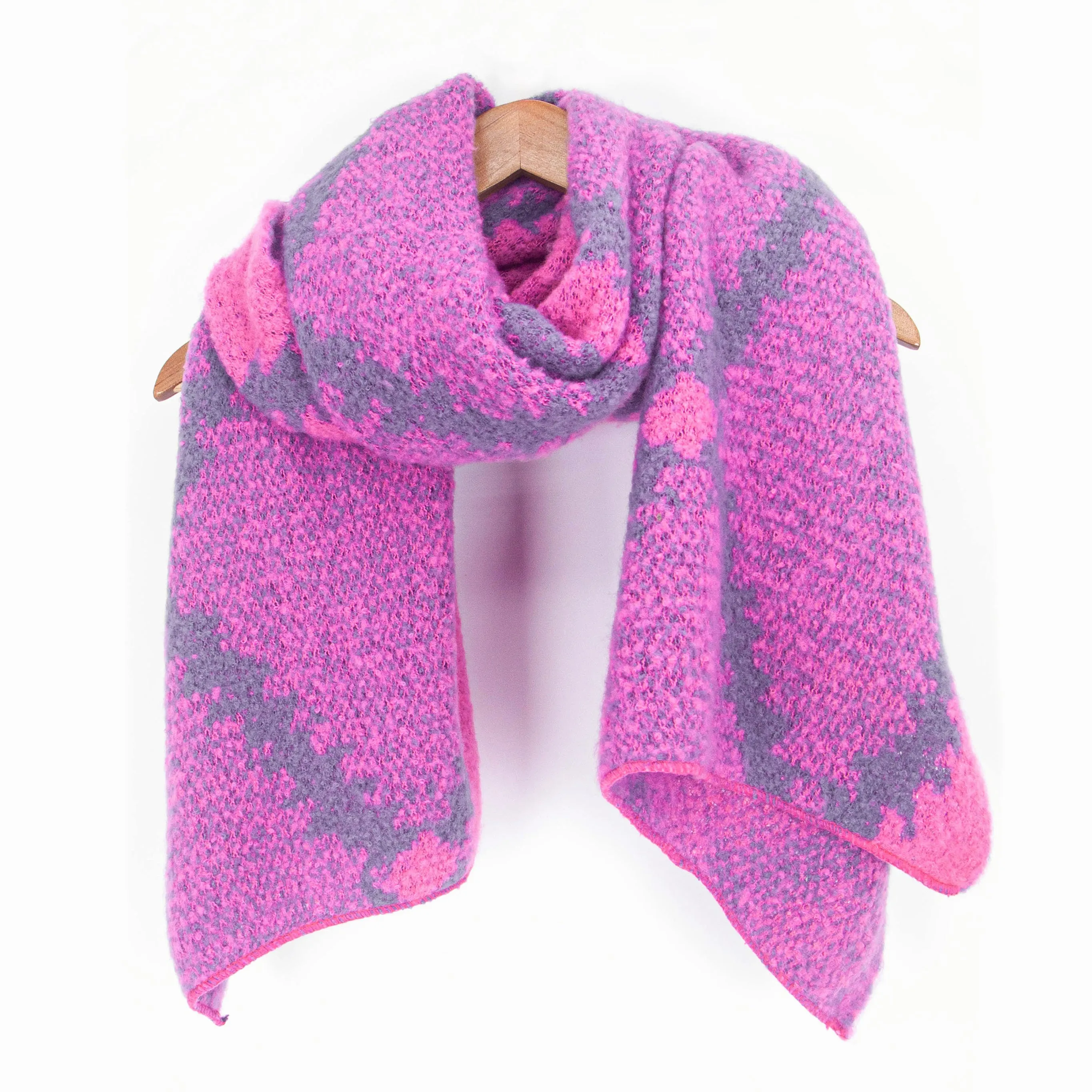 Dove Heavyweight Scarf - Fuchsia, Crosshatch