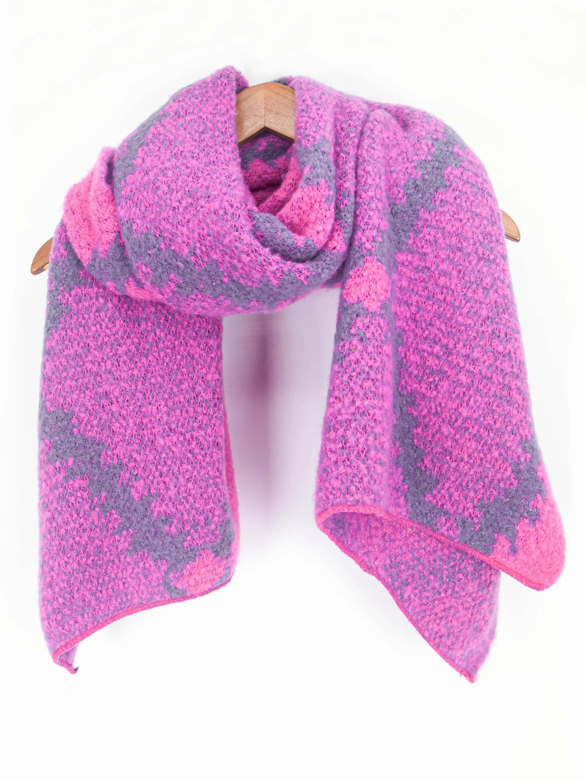 Dove Heavyweight Scarf - Fuchsia, Crosshatch