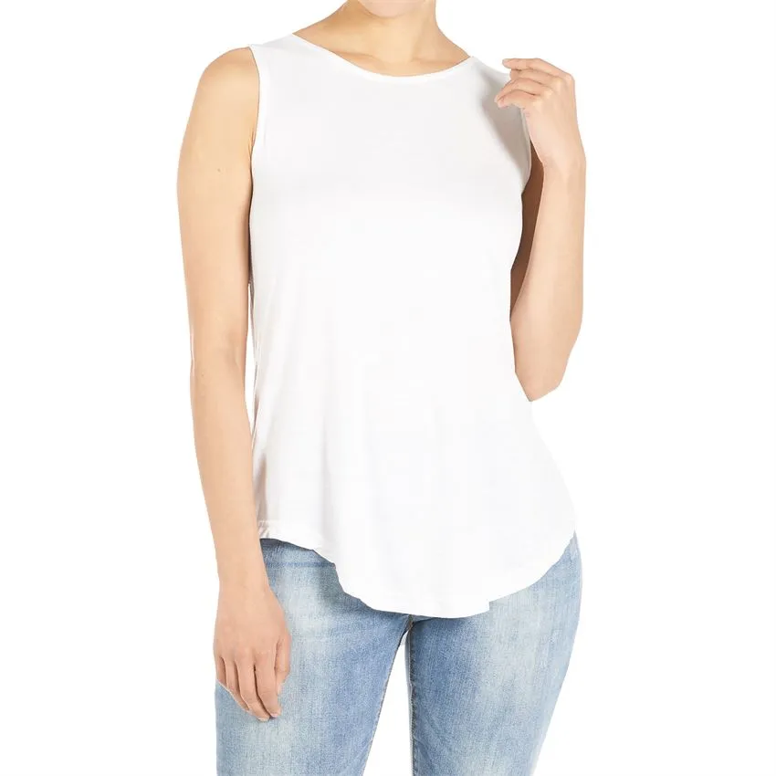 Erin Pleat Back Tank  - White