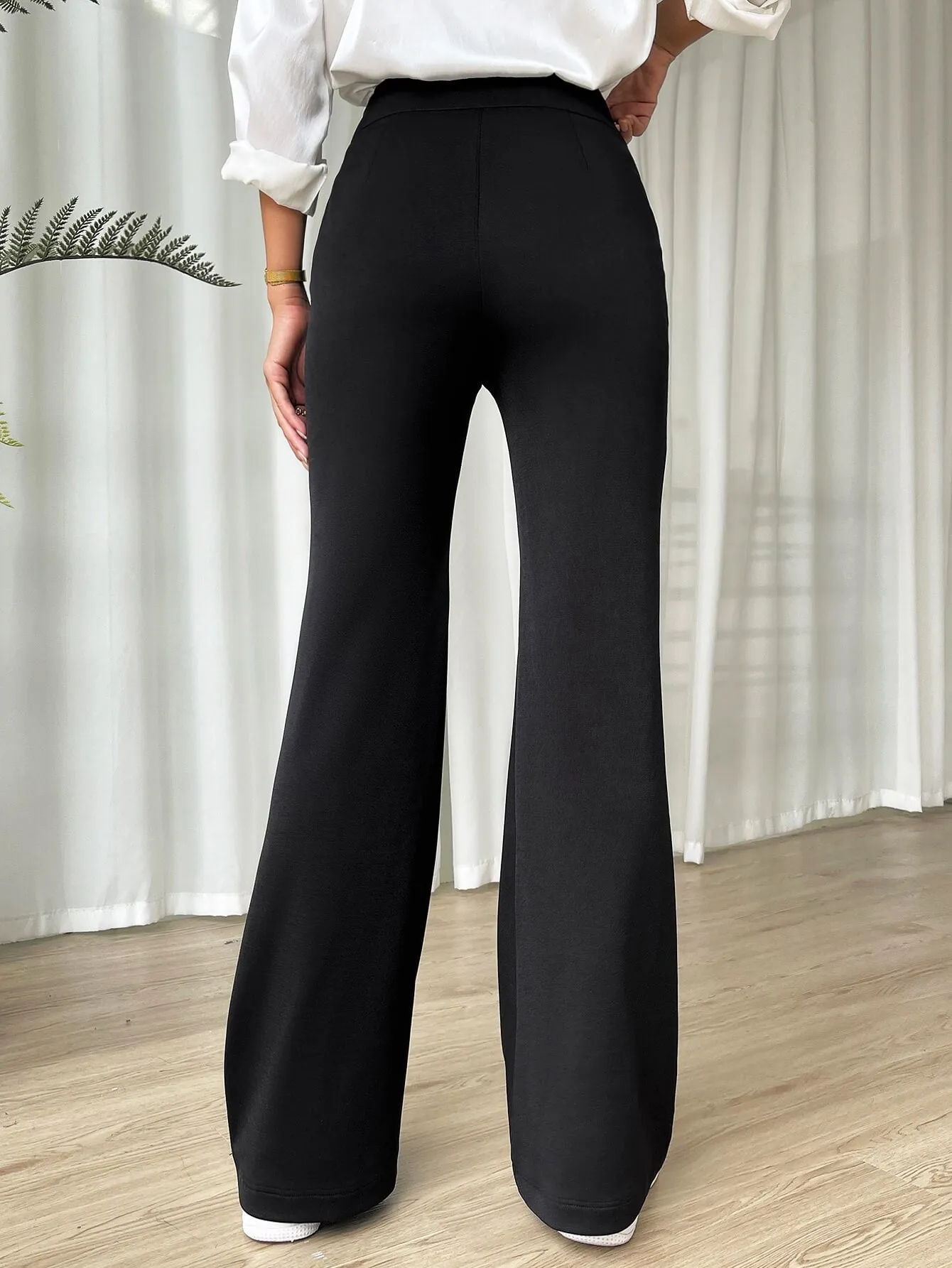 EZwear High Waist Flare Leg Pants