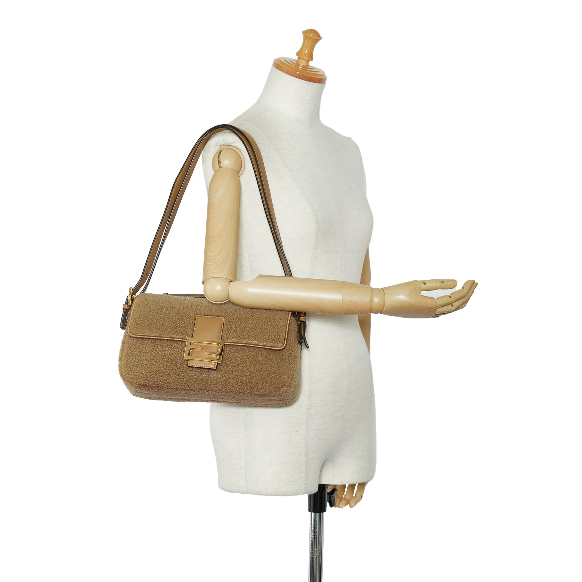 FENDI Multi Shearling Baguette