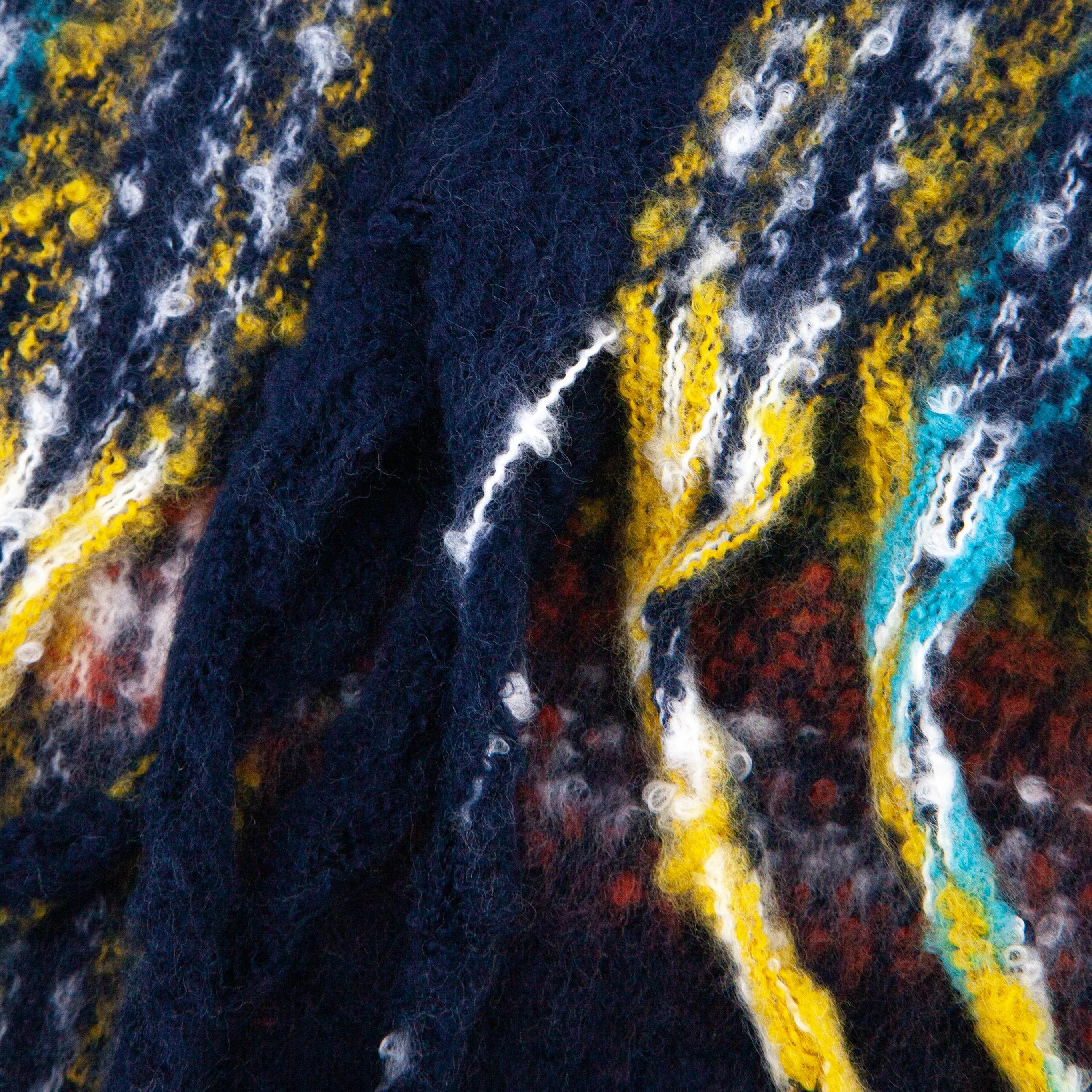 Greer Heavyweight Scarf - Navy Blue, Traditional Check