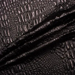 Gunmetal Grey 'Mock Croc' Metallic Brocade