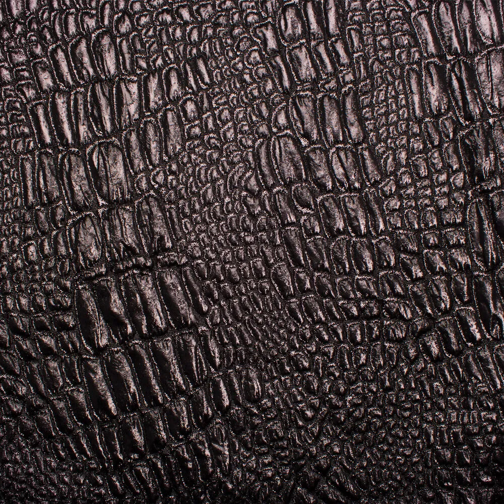 Gunmetal Grey 'Mock Croc' Metallic Brocade
