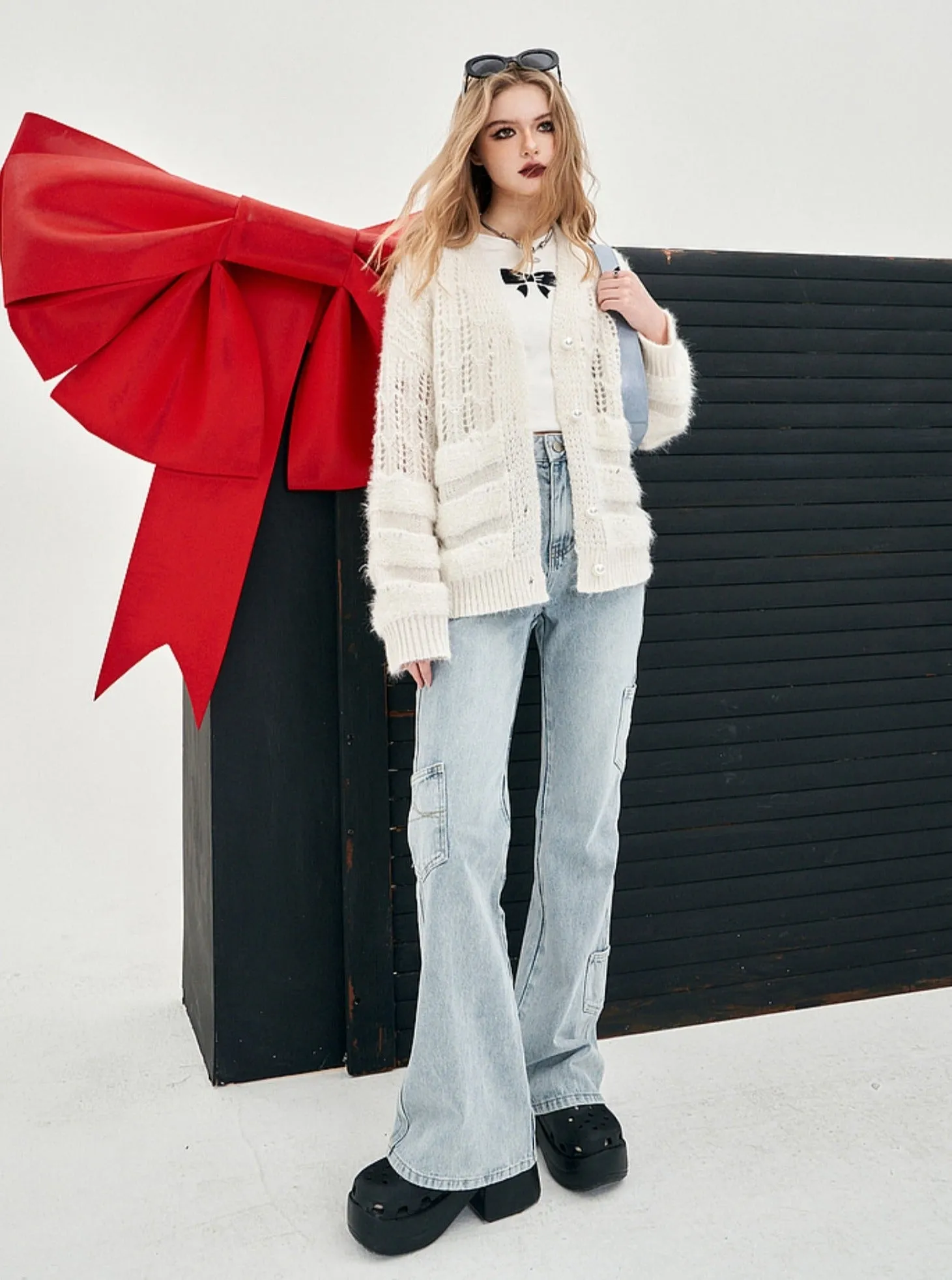 High Waist Bootcut Light Jeans Pants