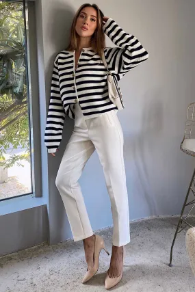 High waist pocket trousers  white