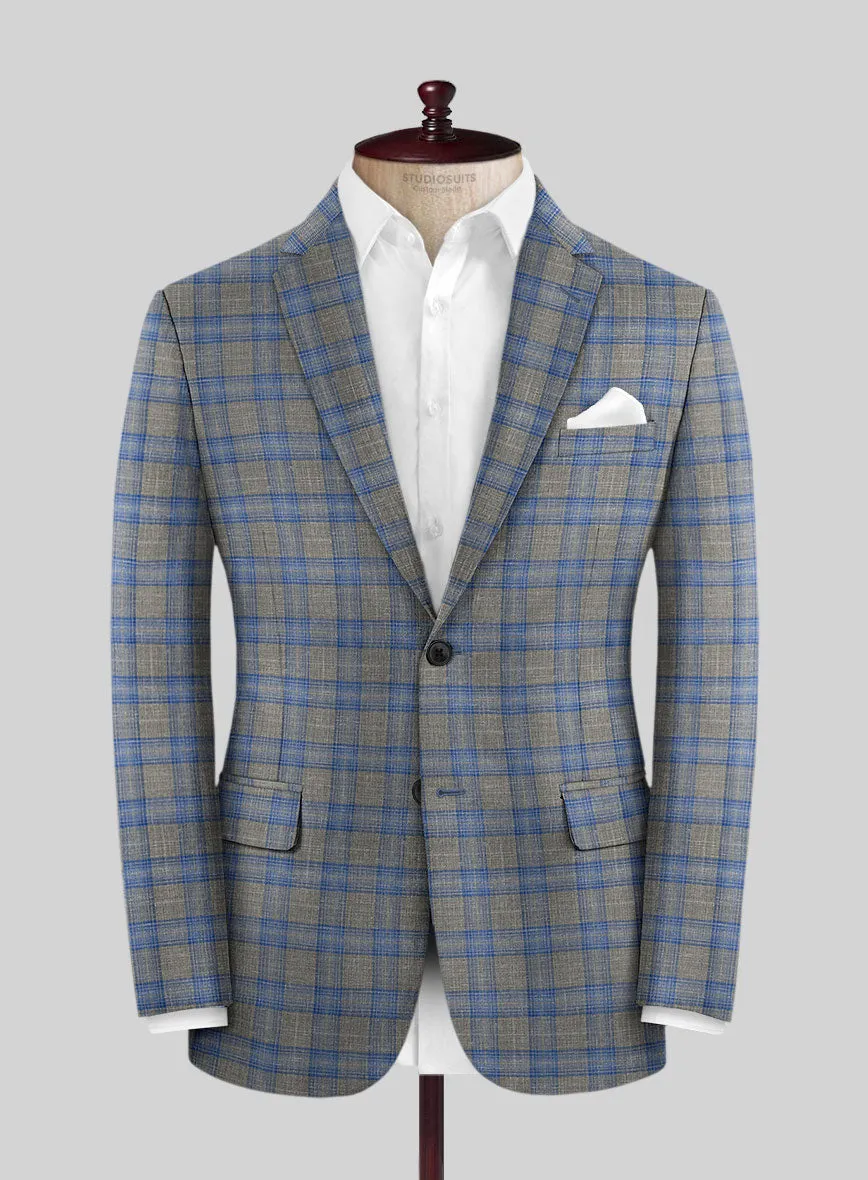 Italian Murano Gnatio Blue Gray Wool Linen Jacket
