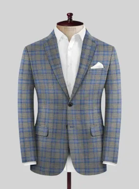 Italian Murano Gnatio Blue Gray Wool Linen Jacket