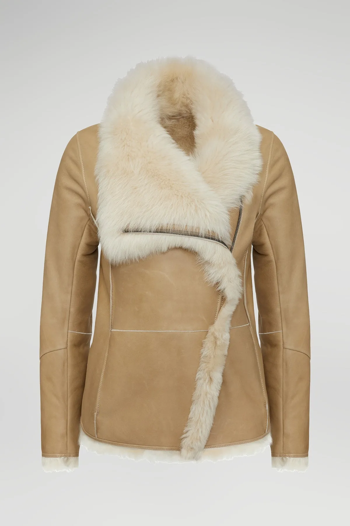 June - Sand Beige Shearling Jacket