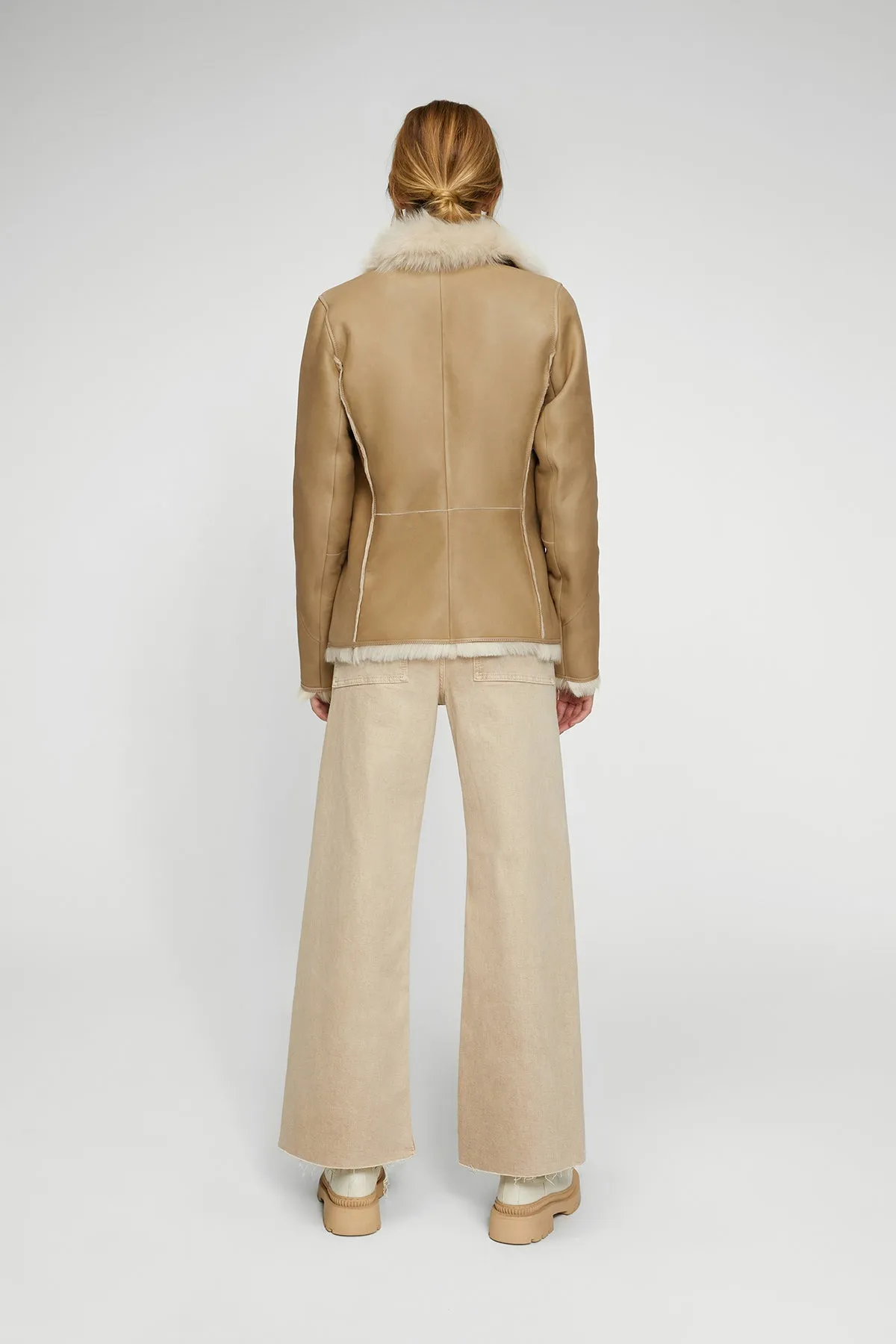 June - Sand Beige Shearling Jacket