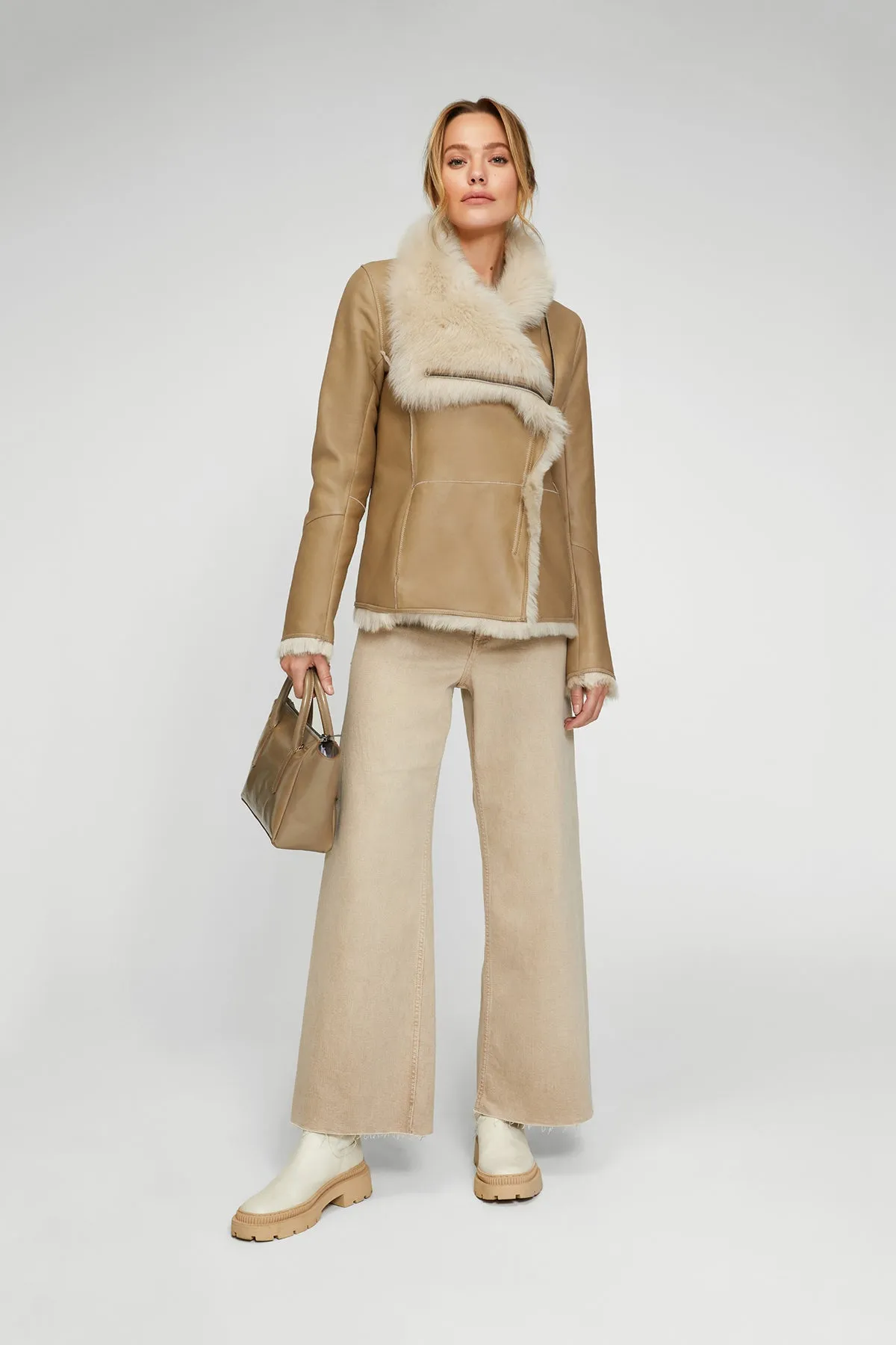 June - Sand Beige Shearling Jacket