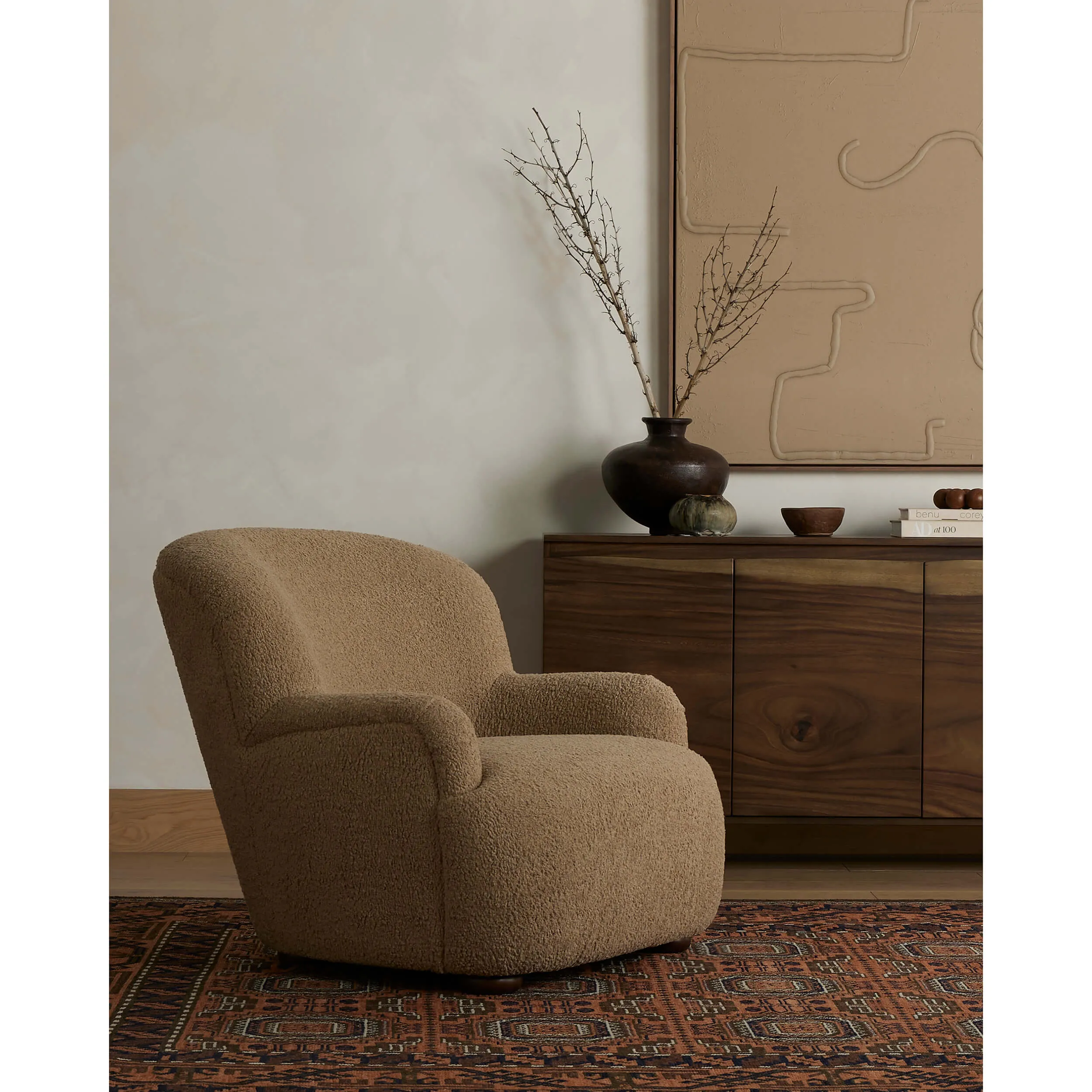 Kadon Chair, Sheepskin Camel