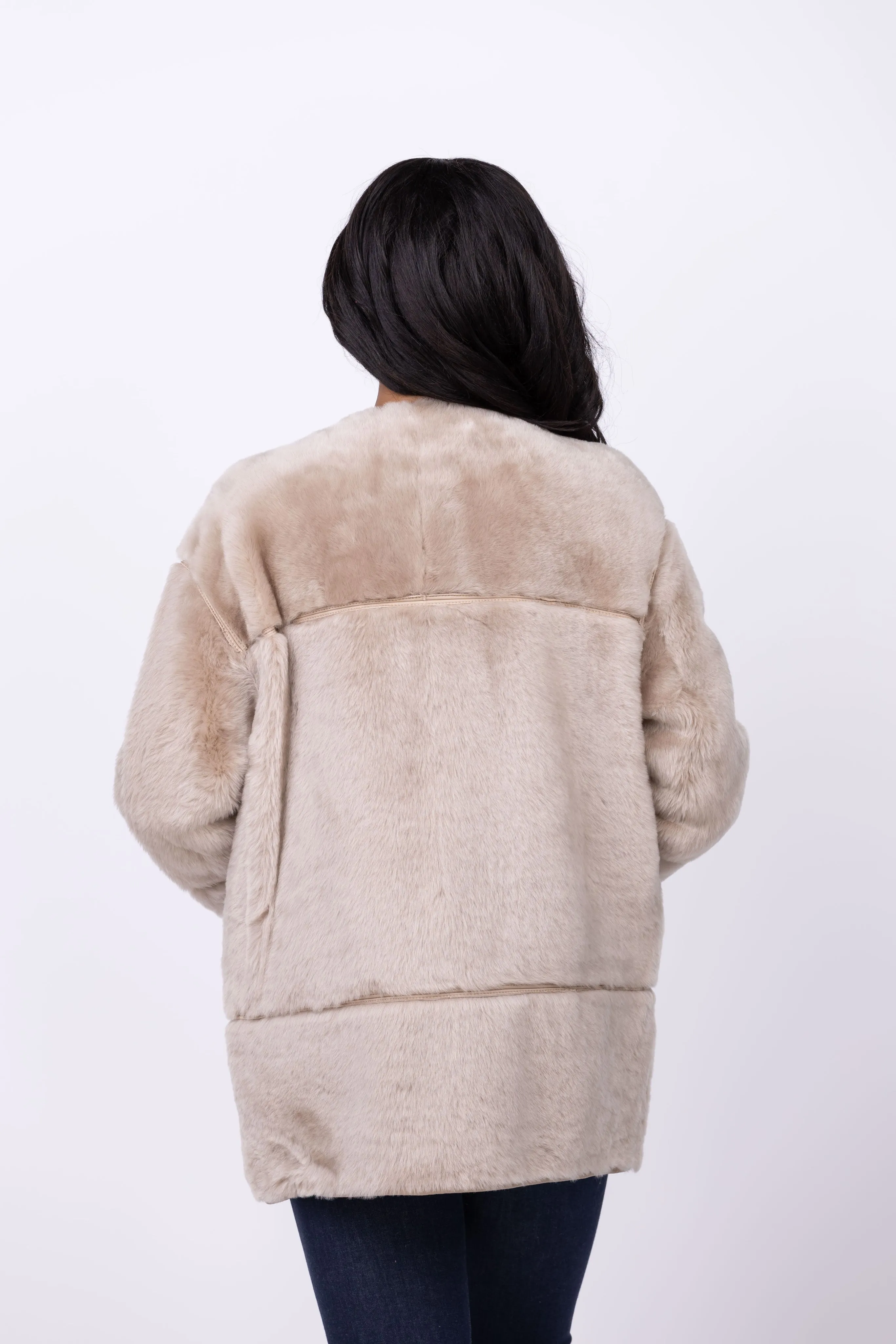 Linda Richards Banded Lamp Jacket in Oatmeal