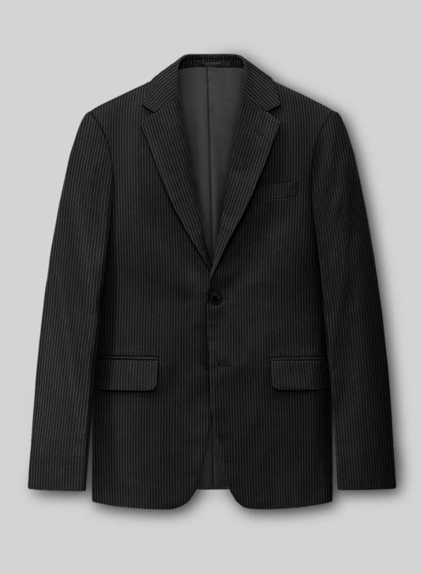 Napolean Slim Stripe Charcoal Wool Jacket