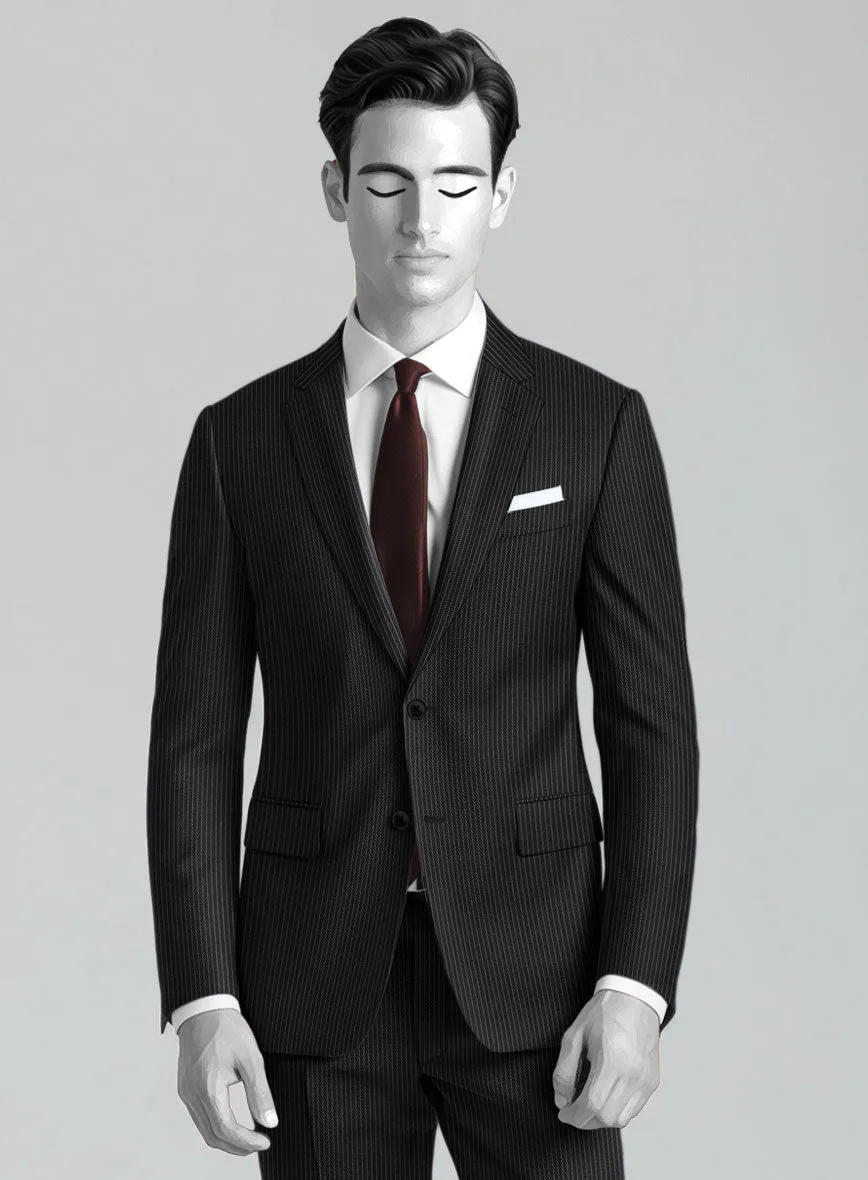 Napolean Slim Stripe Charcoal Wool Jacket