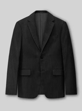 Napolean Slim Stripe Charcoal Wool Jacket
