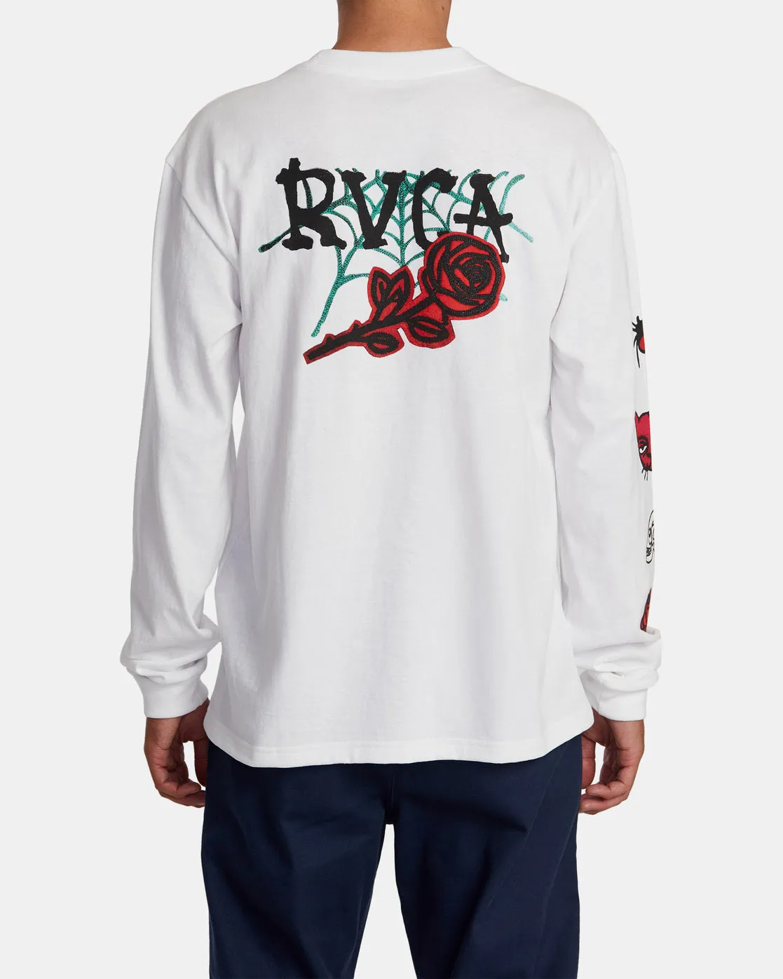 Oblow Patches Long Sleeve Tee - White