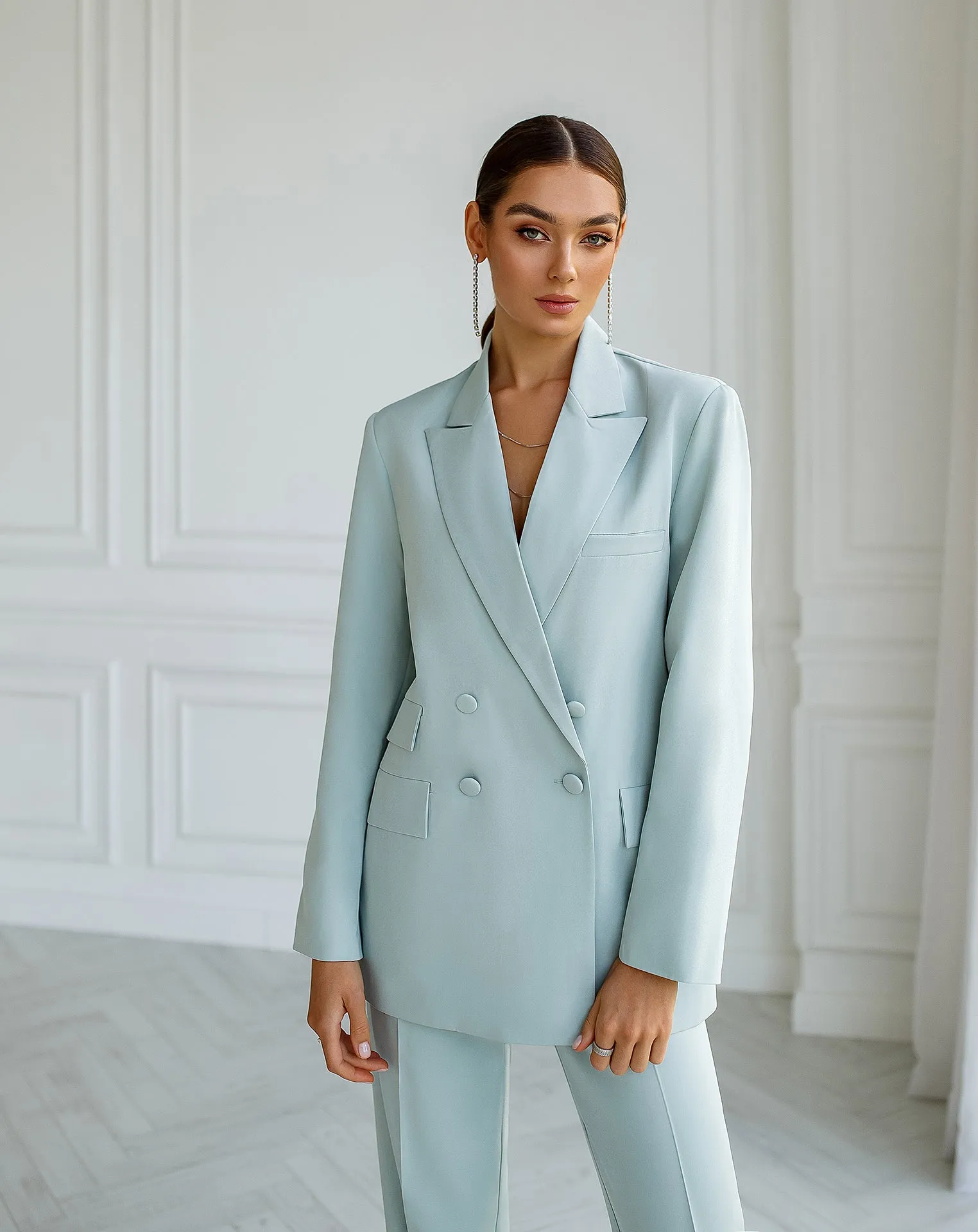 Olive Double-Breasted Suit 2-Piece