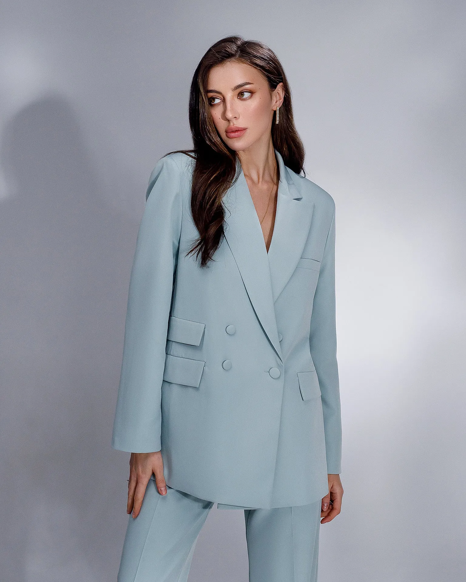 Olive Double-Breasted Suit 2-Piece