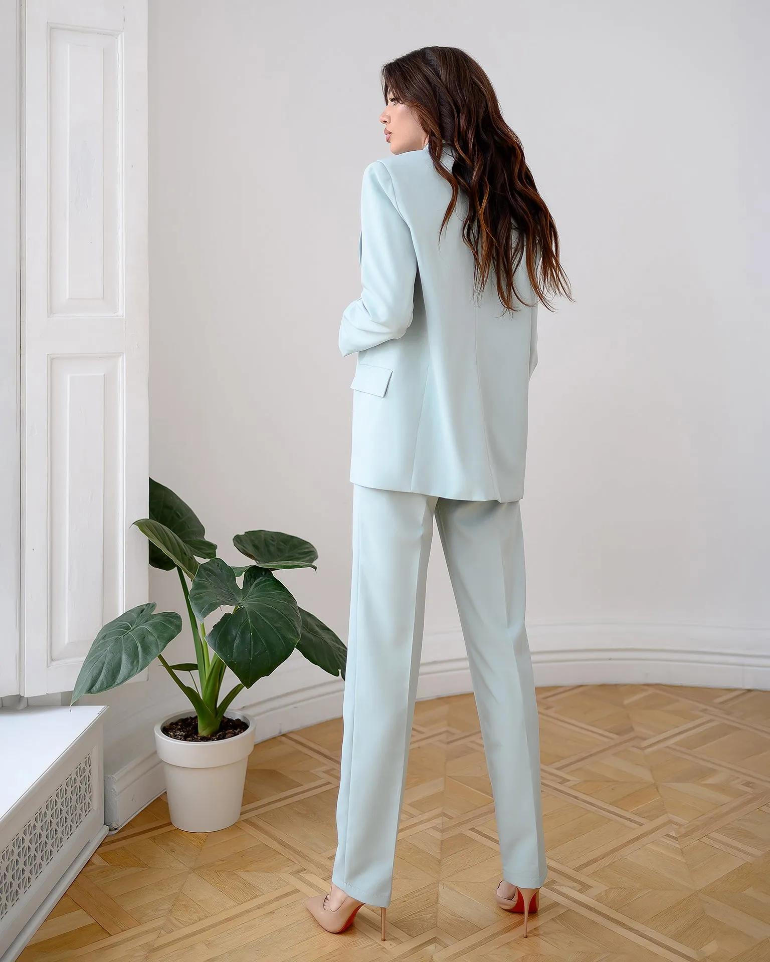 Olive Double-Breasted Suit 2-Piece