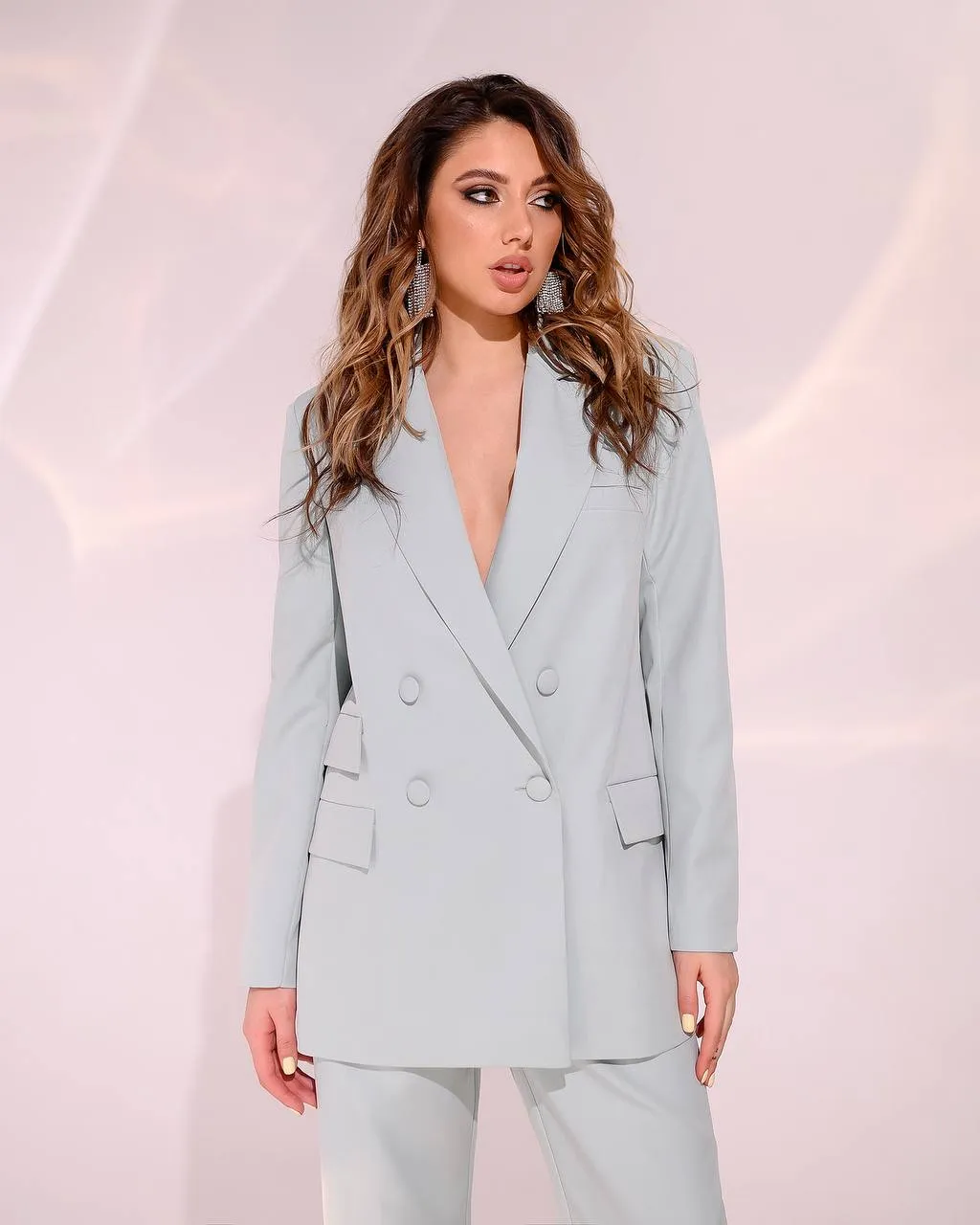 Olive Double-Breasted Suit 2-Piece