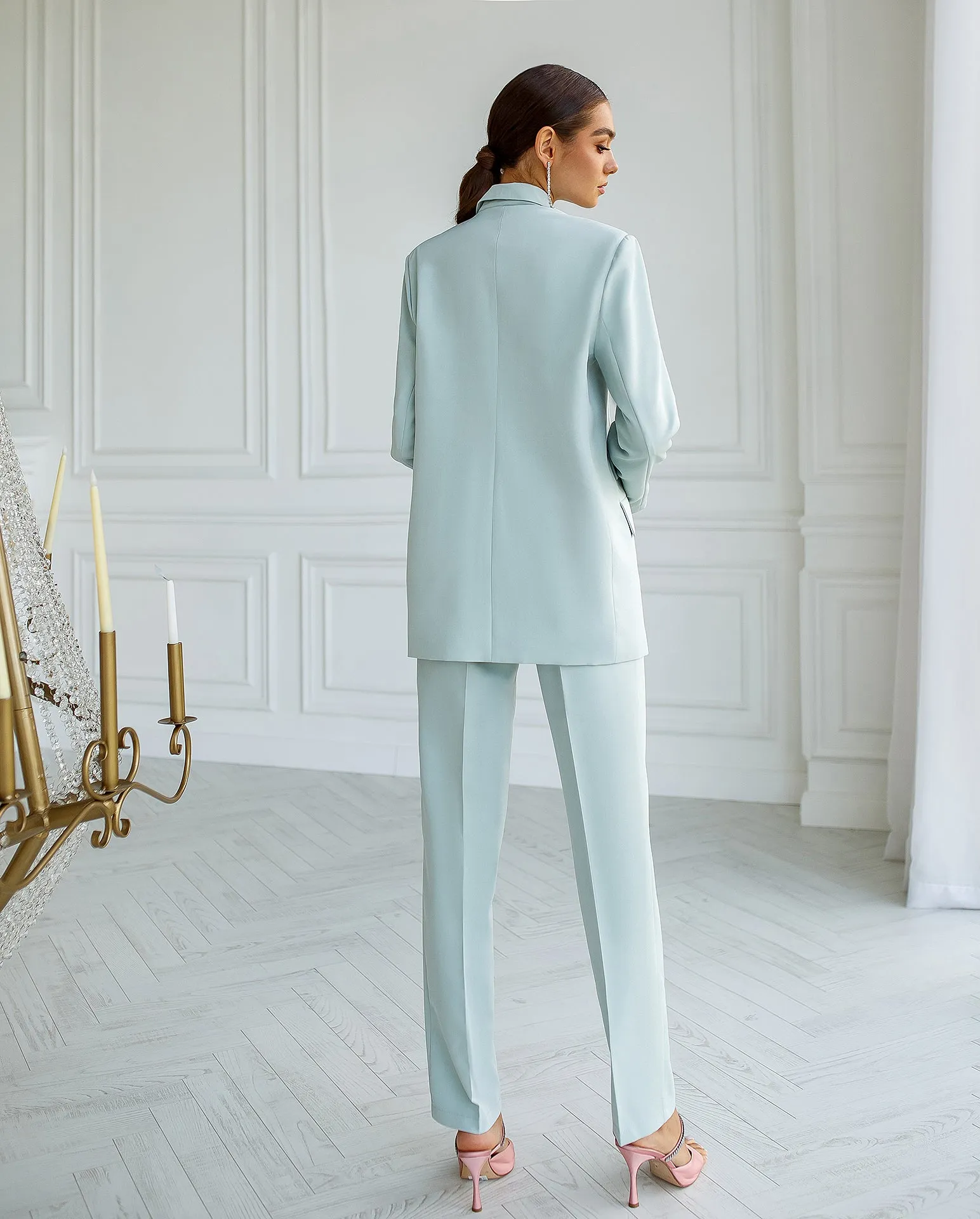 Olive Double-Breasted Suit 2-Piece