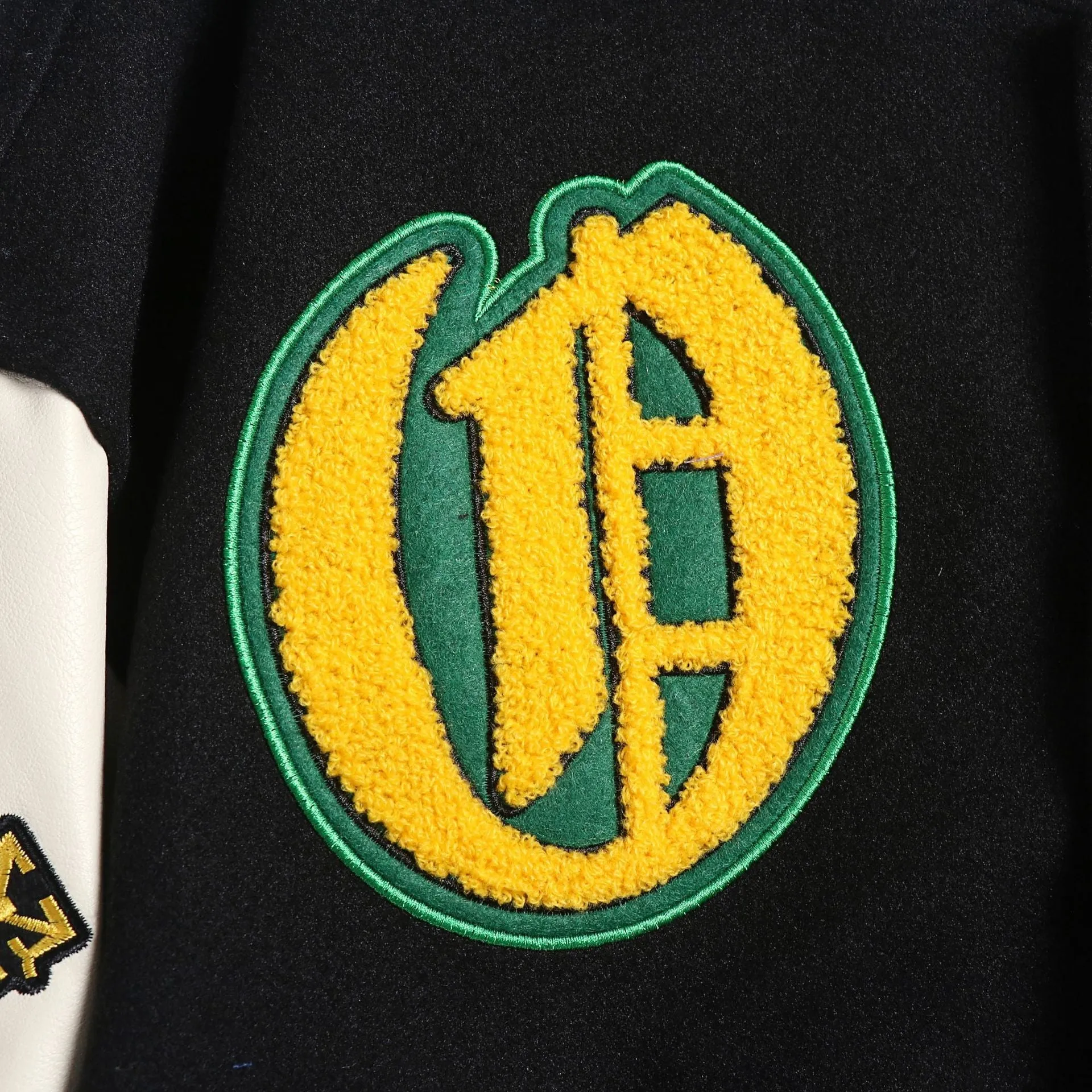 Ow Jacket Yellow Embroidery Cotton-Padded Jacket for Men and Women