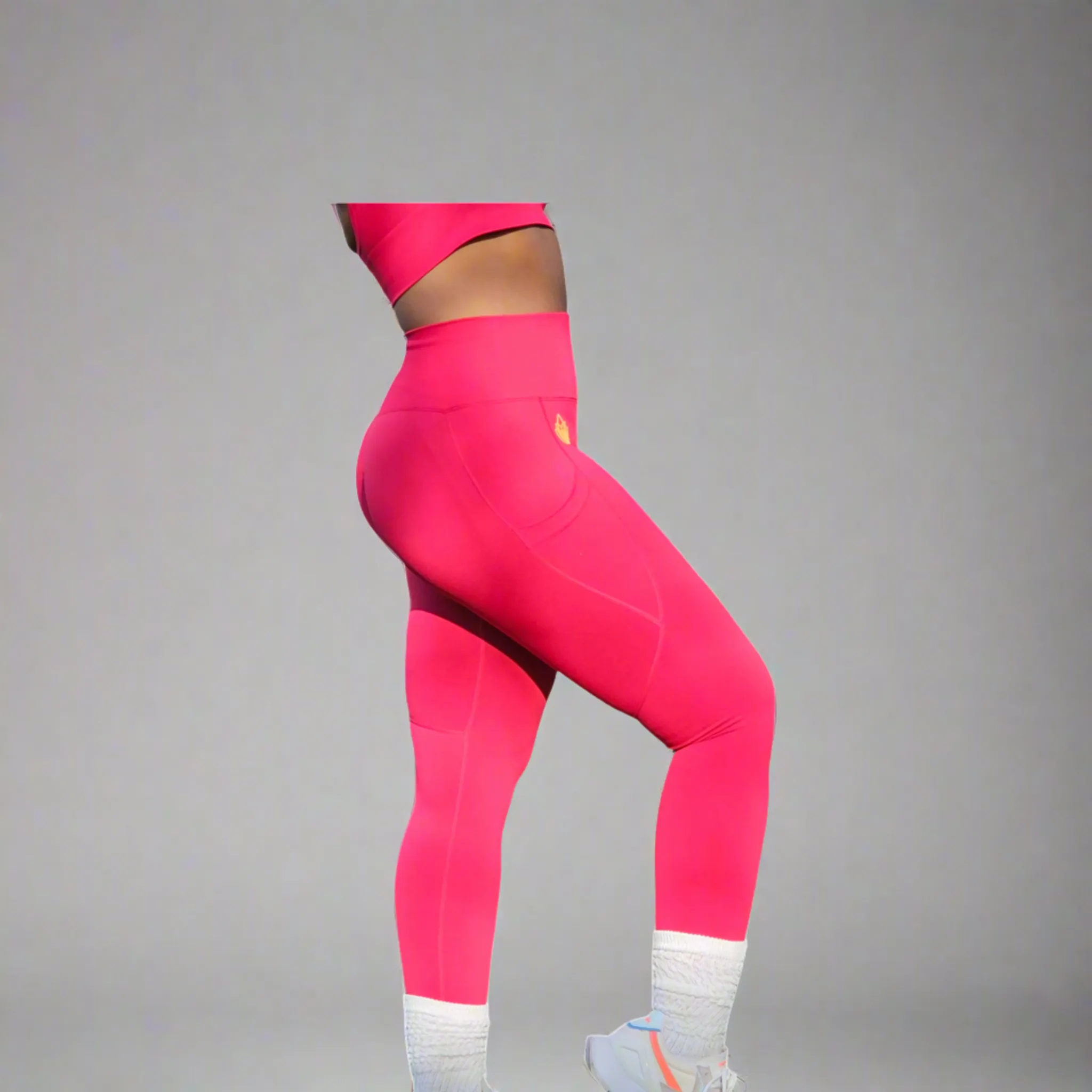 Tummy Snatcher High Waist Leggings-Pink
