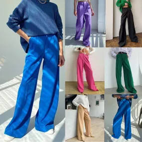 Women's Autumn Wide-leg Straight High Waist Casual Pants